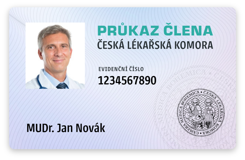 Průkaz lékaře - plastový - přední strana