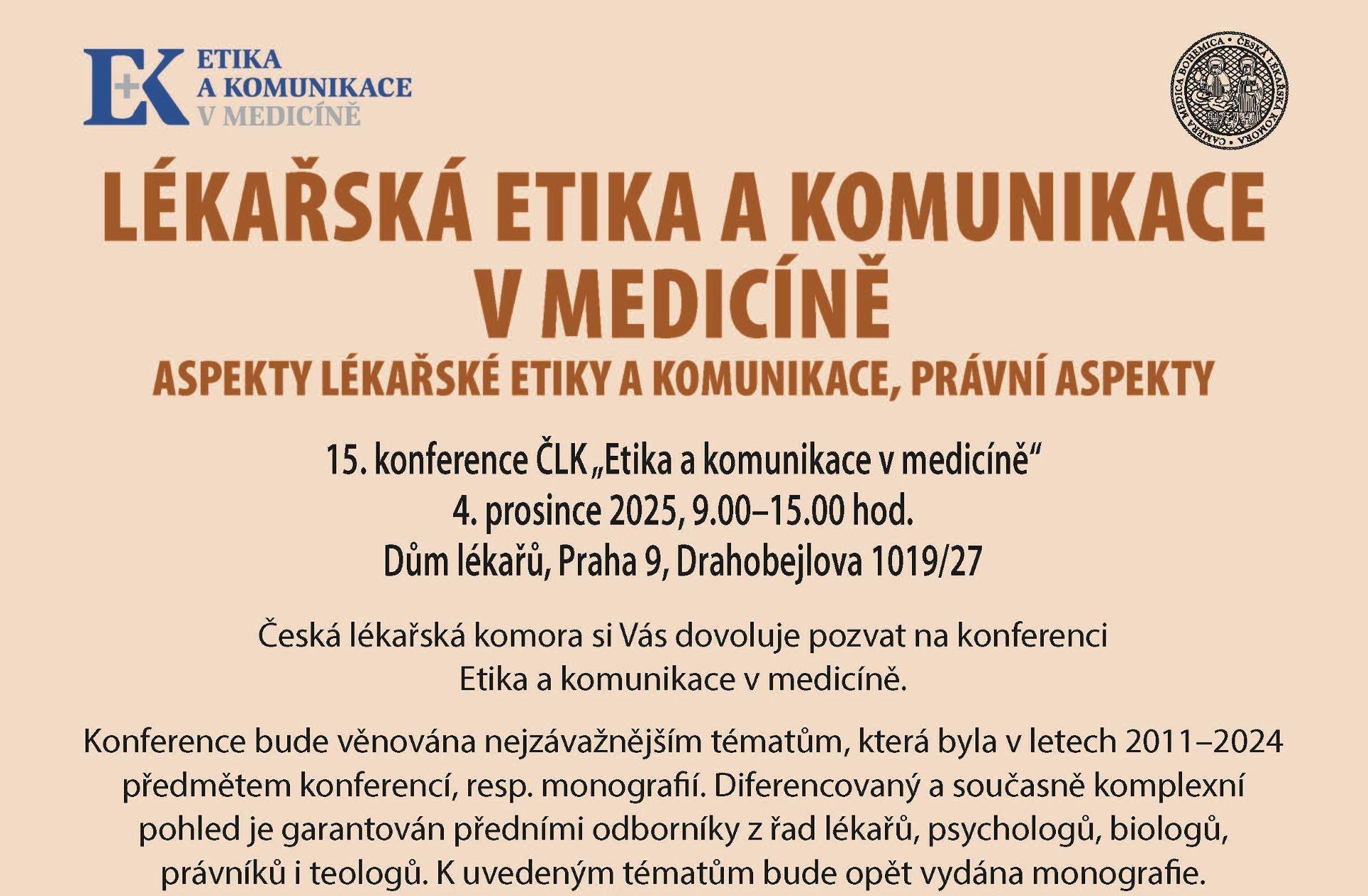 LÉKAŘSKÁ ETIKA A KOMUNIKACE V MEDICÍNĚ