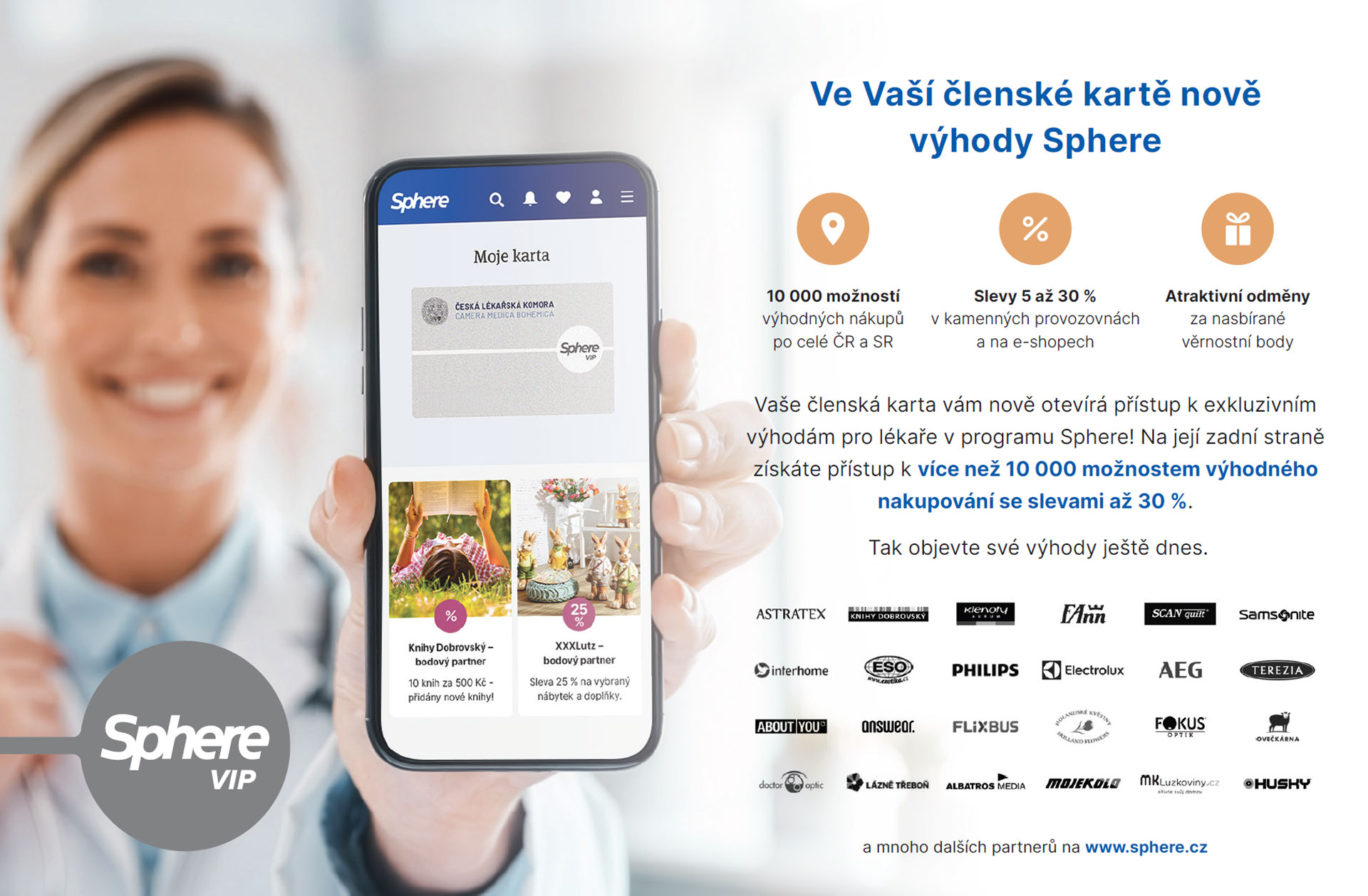 Komora přináší držitelům elektronického průkazu člena ČLK benefitní program Sphere-VIP